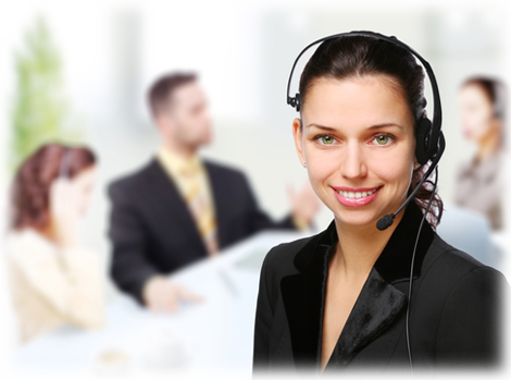 Woman with headset