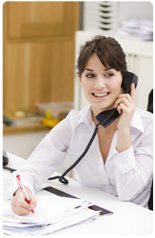 Female medical administrator holding files