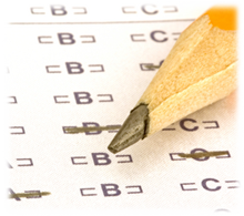 Scantron test and pencil